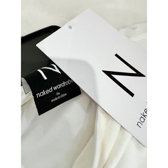 New N BY NAKED WARDROBE Size 2x Bare Body-Con Minidress White - Picture 3 of 14
